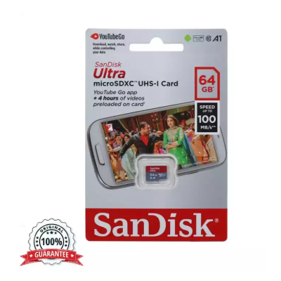 Ultra microSDXC 64GB UHS-I Card Speed Up To 100MB/s (667X), A1 Model: SDSQAR-064G-GN6MA Class @10 MicroSD Memory Card()